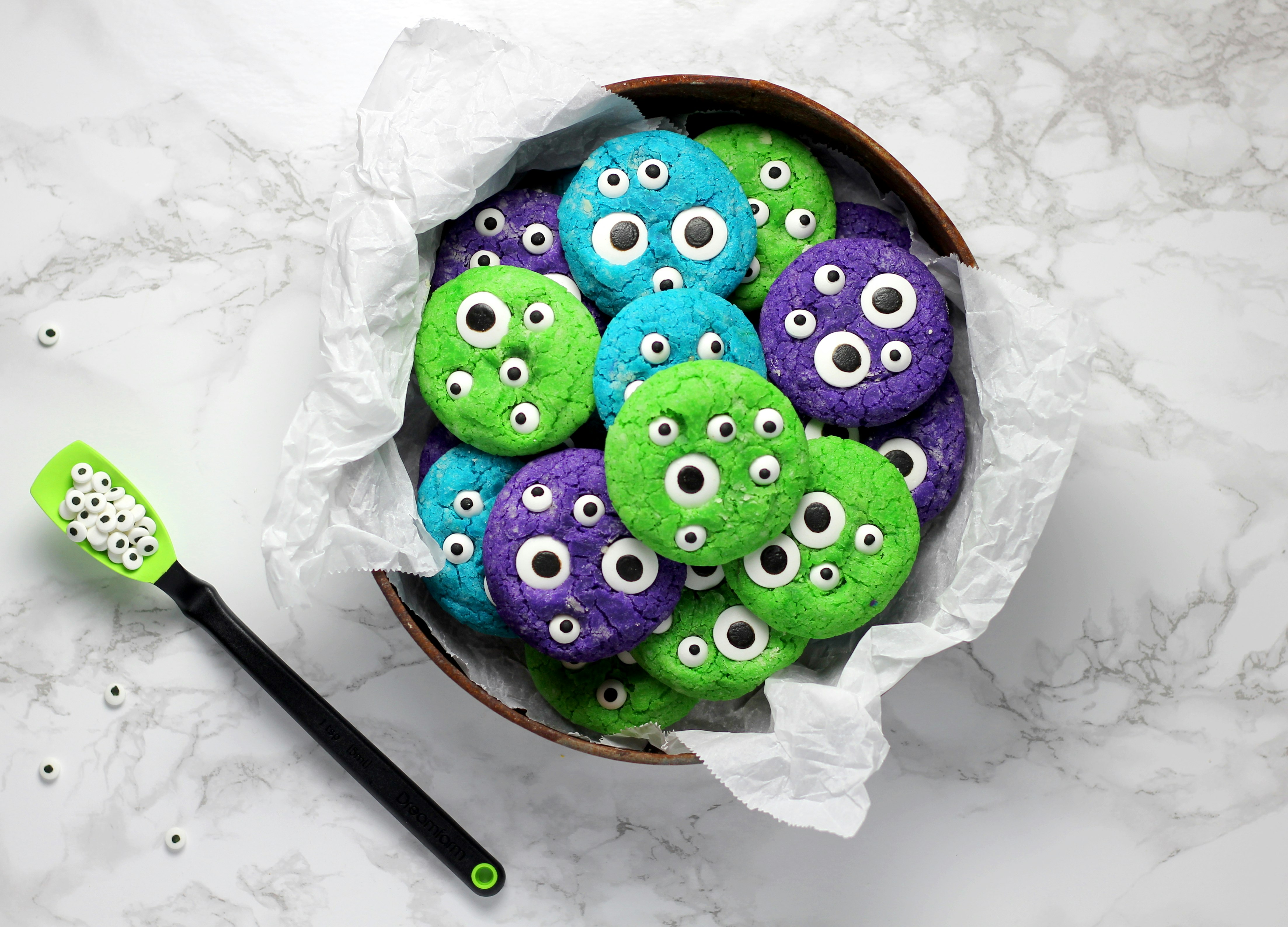 cookies in bowl on white surface